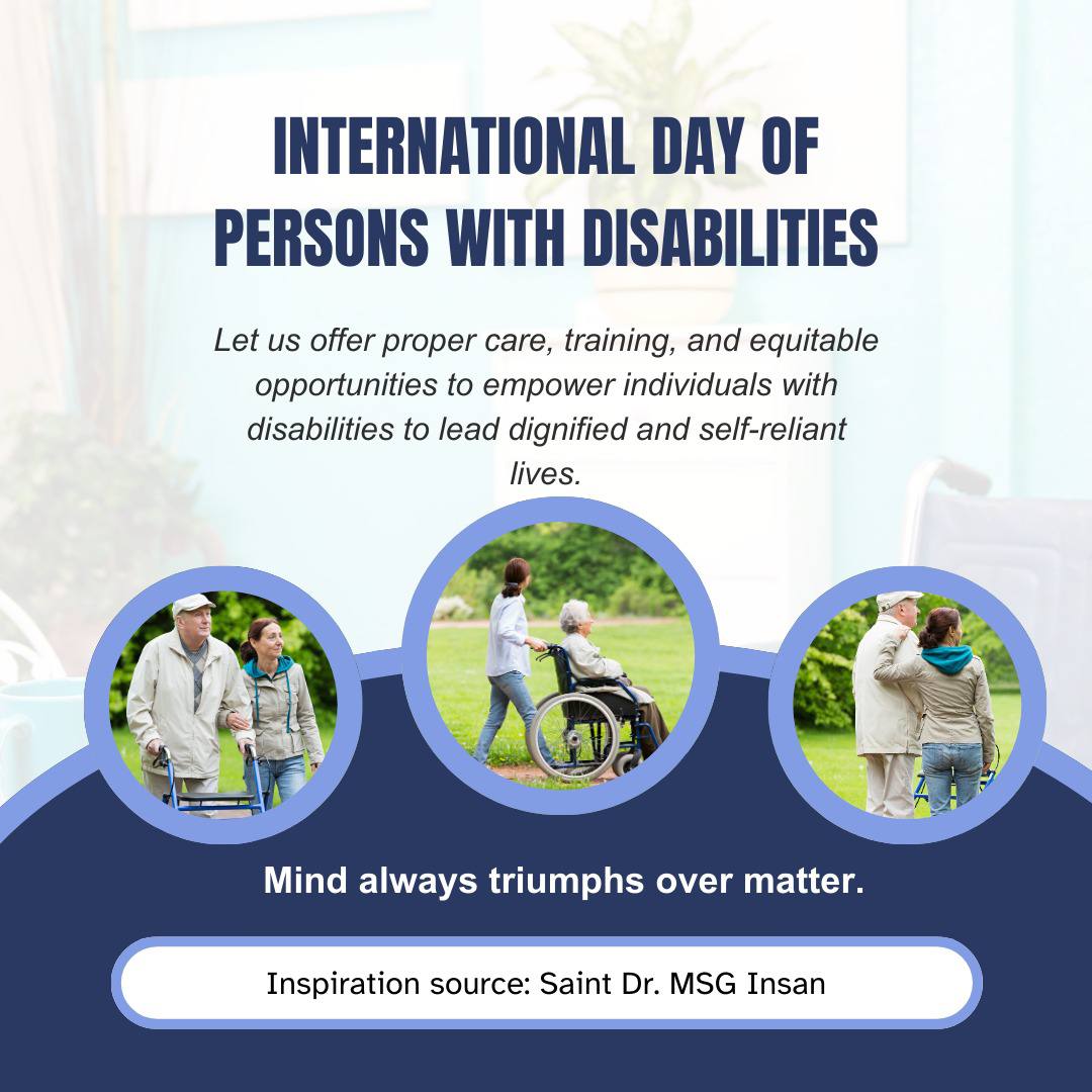 SomnathInsa7's tweet image. This #IDPD2023, let’s pledge to treat persons with disabilities with respect &amp;amp; kindness. Saluting Dera Sacha Sauda for gifting wheelchairs &amp;amp; dignity to many!
#InternationalDayOfPersonswithDisabilities