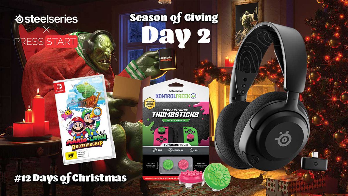 WIN: Mario &amp; Luigi Brothership, SteelSeries Arctis Nova 5 &amp; KontrolFreek Joy-Con Splash Thumbsticks press-start.com.au/win/2024/12/03…

<a href="/SteelSeriesANZ/">SteelSeriesANZ</a>
