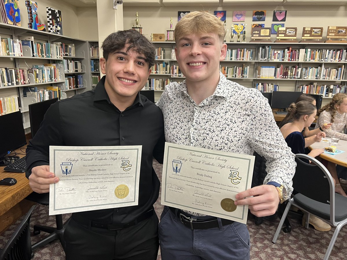 BCCHS_Wrestling's tweet image. 2 of our BC Student Athlete Wrestlers were inducted into the National Honor Society this evening!  Congrats to both Slayde Mesker &amp;amp; Brady Duling!👏.  #hardworkpaysoff  #brains&amp;amp;brawn 💪🤼🤓