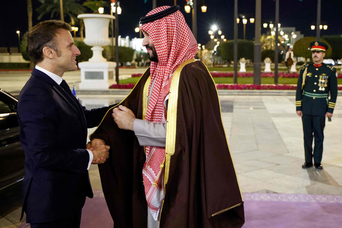 arabnews's tweet photo. #SPOTLIGHT: #French President #Macron’s #Saudi state visit coincides with the Saudi-French Economic Forum, the #OnePlanetSummit & #COP16 https://t.co/V8Hhr2KNAI https://t.co/1cUPRrZlhh