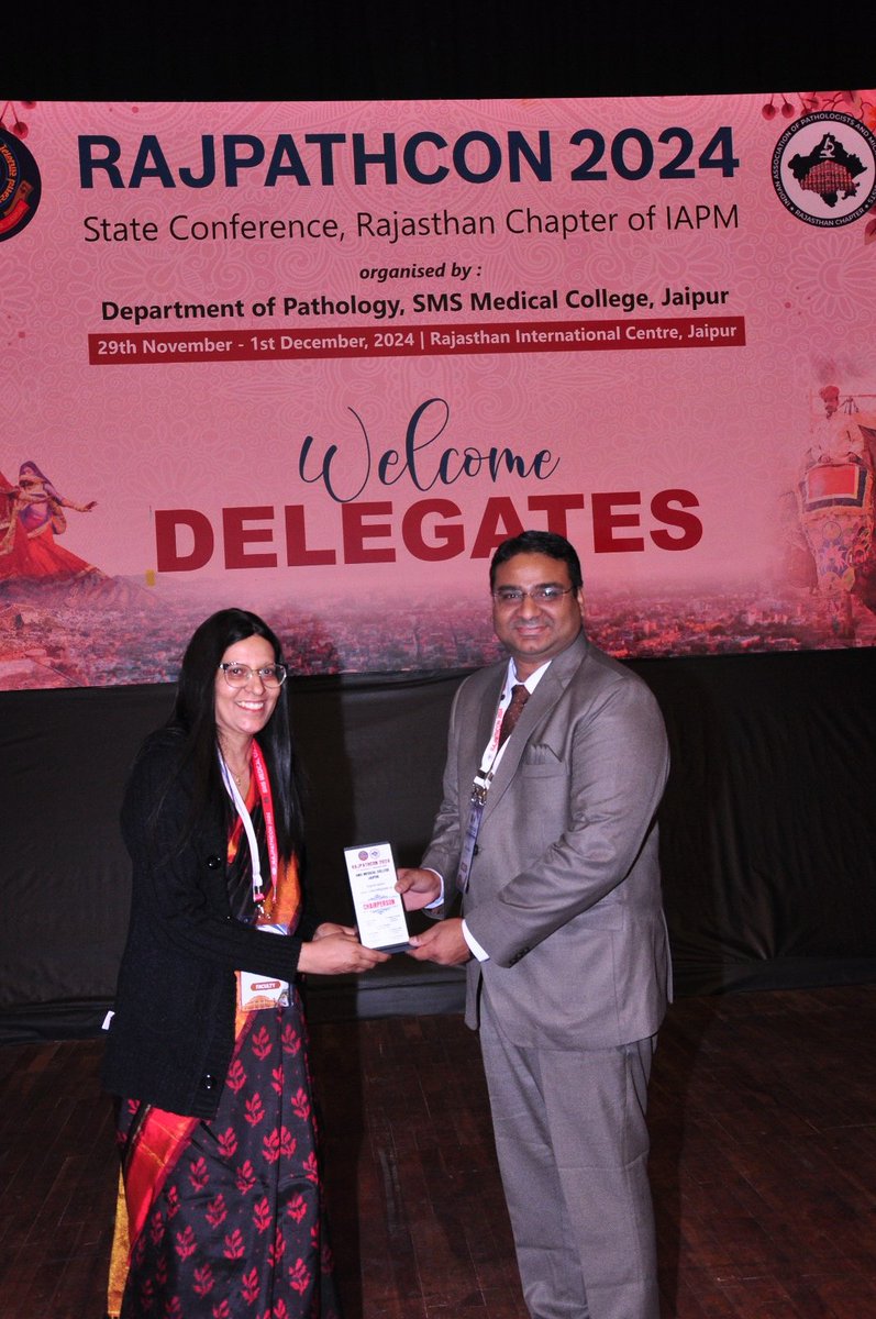 Invited as Guest Speaker and Chairperson for GU &amp; GI tumours at the IAPM- Rajasthan state chapter annual meet on 30th November 2024 at RIC,  Jaipur conducted by Department of Pathology,  Sawai Man Singh Medical College,  Jaipur.