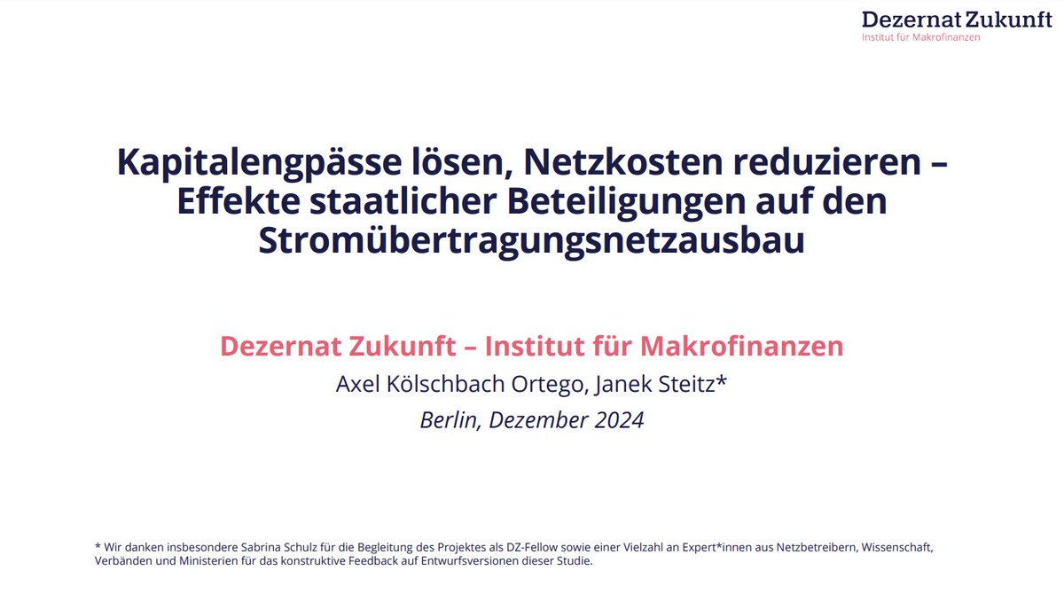 Janek Steitz (@janeksteitz) on Twitter photo NEW STUDY: Wie läst sich die Finanzierung des Stromnetzausbaus sichern & gleichzeitig Netzentgelte reduzieren? <a href="/AKolschbach/">Axel Kölschbach</a> und ich haben gerechnet und den Effekt von EK-Zinserhöhungen und Staatsbeteiligungen an den ÜNB untersucht THREAD NEW STUDY: Wie läst sich die Finanzierung des Stromnetzausbaus sichern & gleichzeitig Netzentgelte reduzieren? <a href="/AKolschbach/">Axel Kölschbach</a> und ich haben gerechnet und den Effekt von EK-Zinserhöhungen und Staatsbeteiligungen an den ÜNB untersucht THREAD
