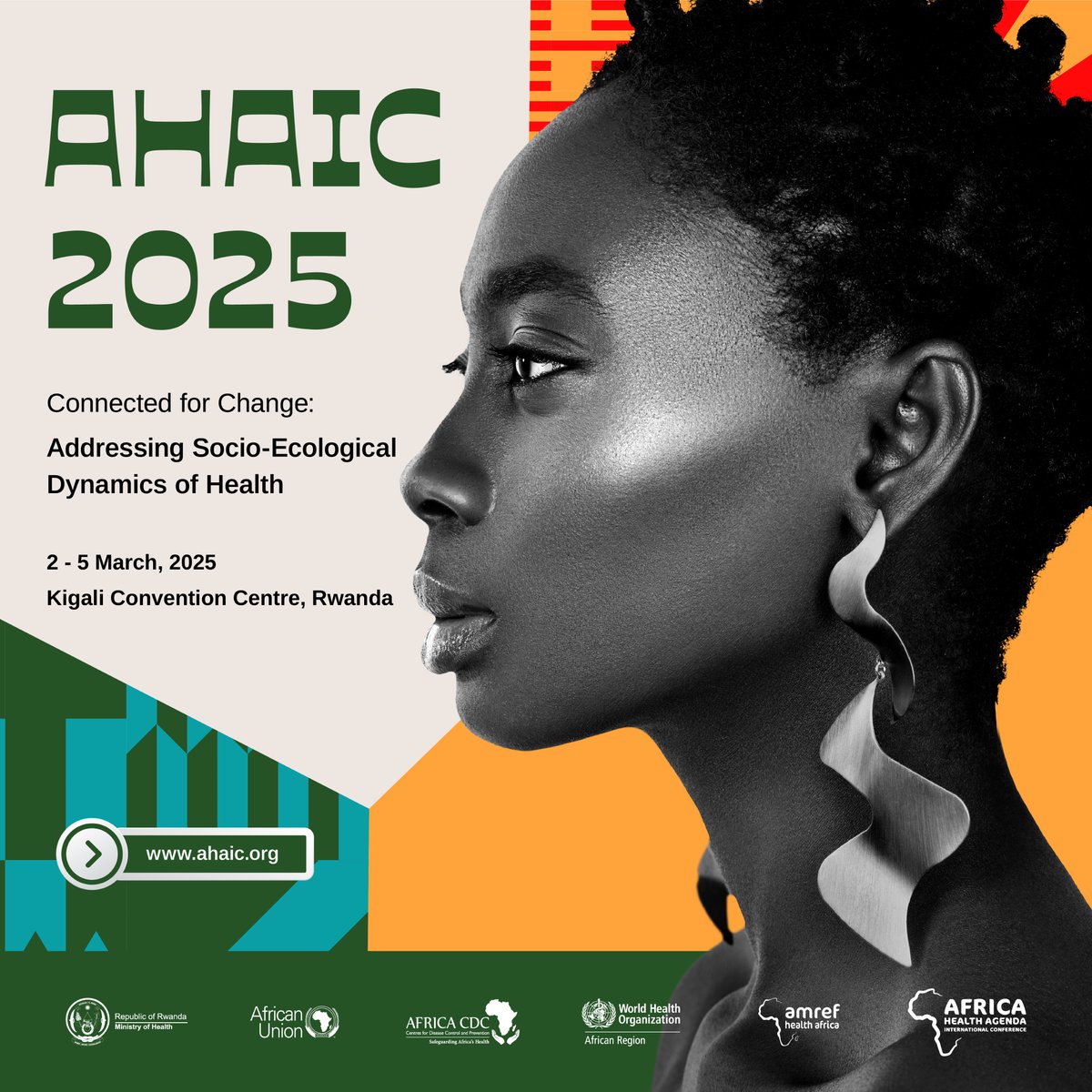 Amref Health Africa (@amref_worldwide) on Twitter photo We’re excited to partner with the <a href="/WHOAFRO/">WHO African Region</a>, <a href="/AfricaCDC/">Africa CDC</a> and <a href="/RwandaHealth/">Ministry of Health | Rwanda</a> to host Africa’s next biggest public health conference, #AHAIC2025, in Kigali, Rwanda, from 2–5 March 2025!
📌 Theme: "Connected for Change: Addressing the Socio-Ecological Dynamics of Health"
We will We’re excited to partner with the <a href="/WHOAFRO/">WHO African Region</a>, <a href="/AfricaCDC/">Africa CDC</a> and <a href="/RwandaHealth/">Ministry of Health | Rwanda</a> to host Africa’s next biggest public health conference, #AHAIC2025, in Kigali, Rwanda, from 2–5 March 2025!
📌 Theme: "Connected for Change: Addressing the Socio-Ecological Dynamics of Health"
We will