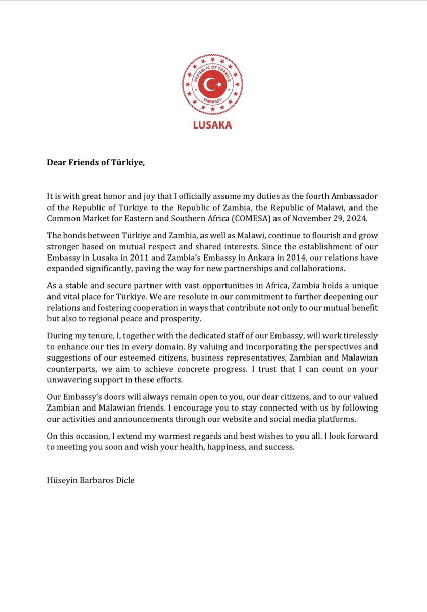 TC_LusakaBE's tweet image. Büyükelçi Dicle’nin mesajı/Message of Ambassador Dicle:
lusaka-be.mfa.gov.tr/Mission/Message