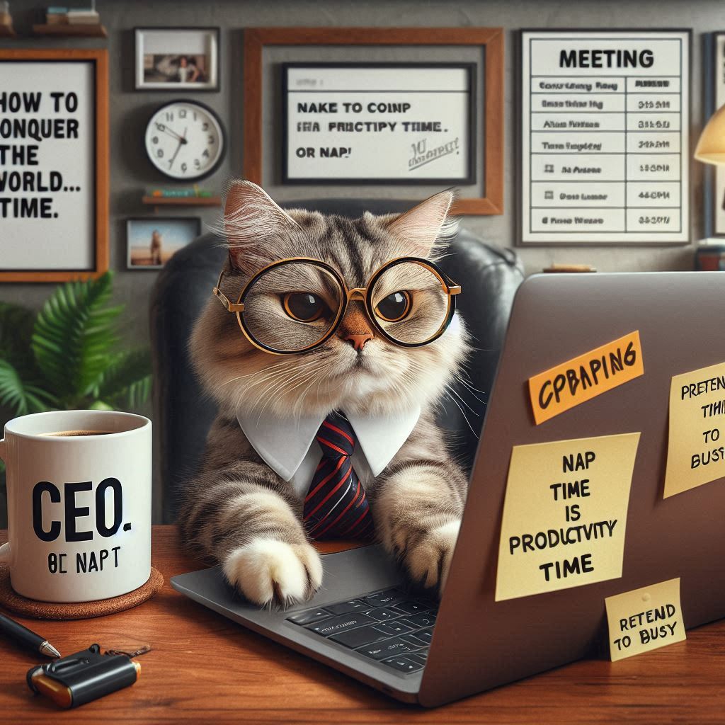automation_tv's tweet photo. CEO is busy ๐
Don't disturb, big decisions in progress... like where to nap next. ๐๐น
Follow us for more exciting content on AI!
made with @MSFT365Designer
#automationtv #aifunny #catceo #toobusyforyou #pawsitivevibes #businesscat #TrendingNow #viral2024 https://t.co/H1HHVuLQe5
