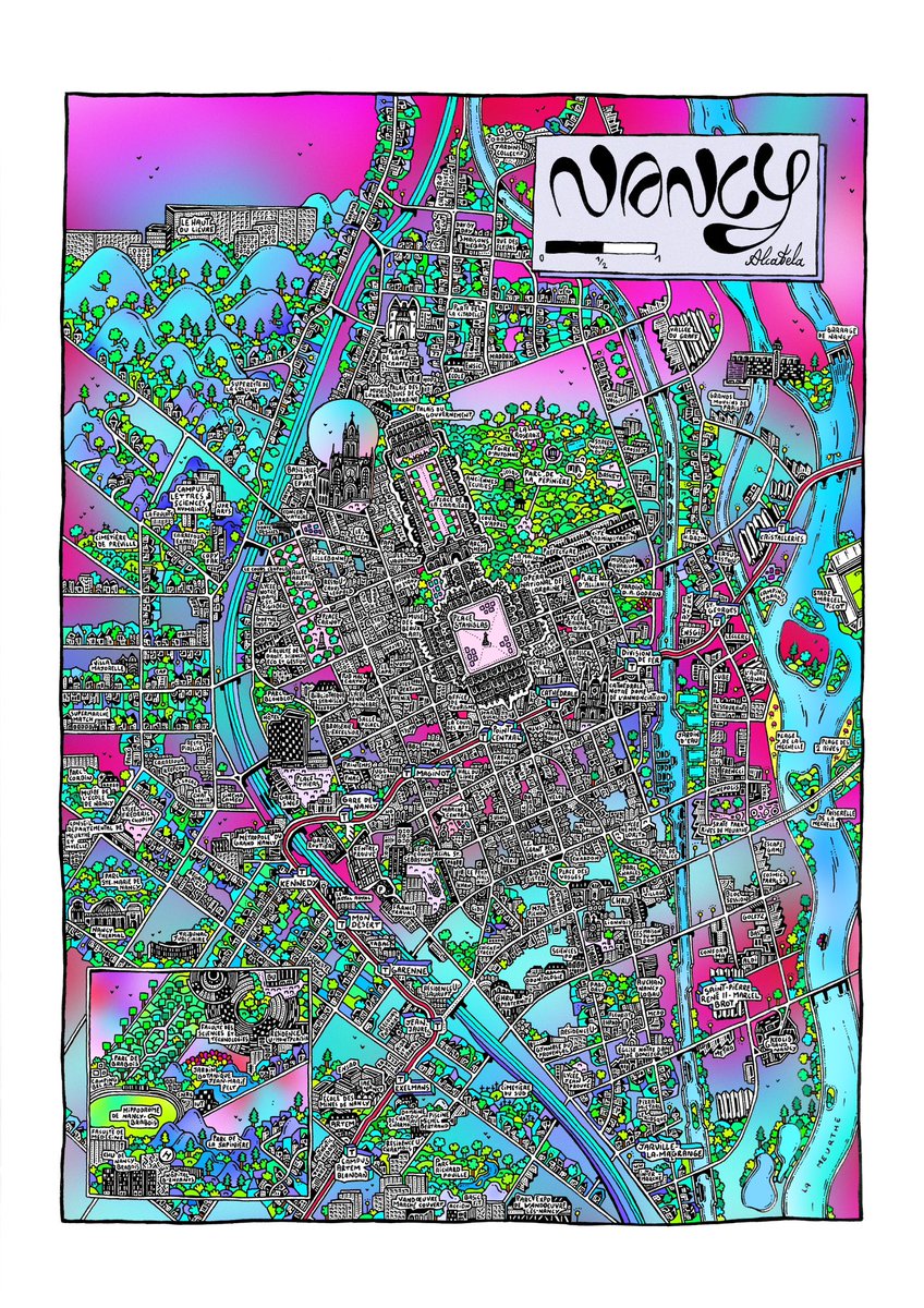 Je viens de terminer mon dessin de Nancy, la vraie capitale de Lorraine !