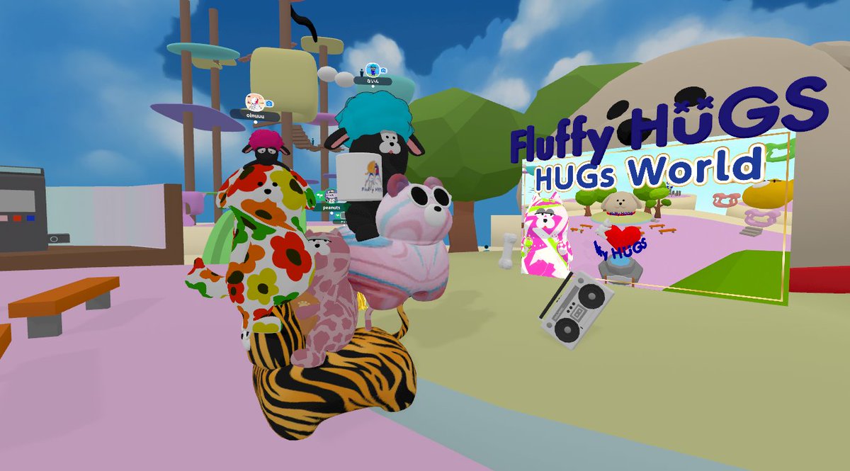 11/28の２周年記念にHUGs WorldをOPENしました🎉

キャットタワーアスレチックに登ったりBabyカートに乗ってみたり‥
みんなで記念撮影もできました📷️✨

常時オープンしているのでぜひ皆さんも遊びに来てください😊

▼HUGs World
cluster.mu/w/eccf3455-cd2…