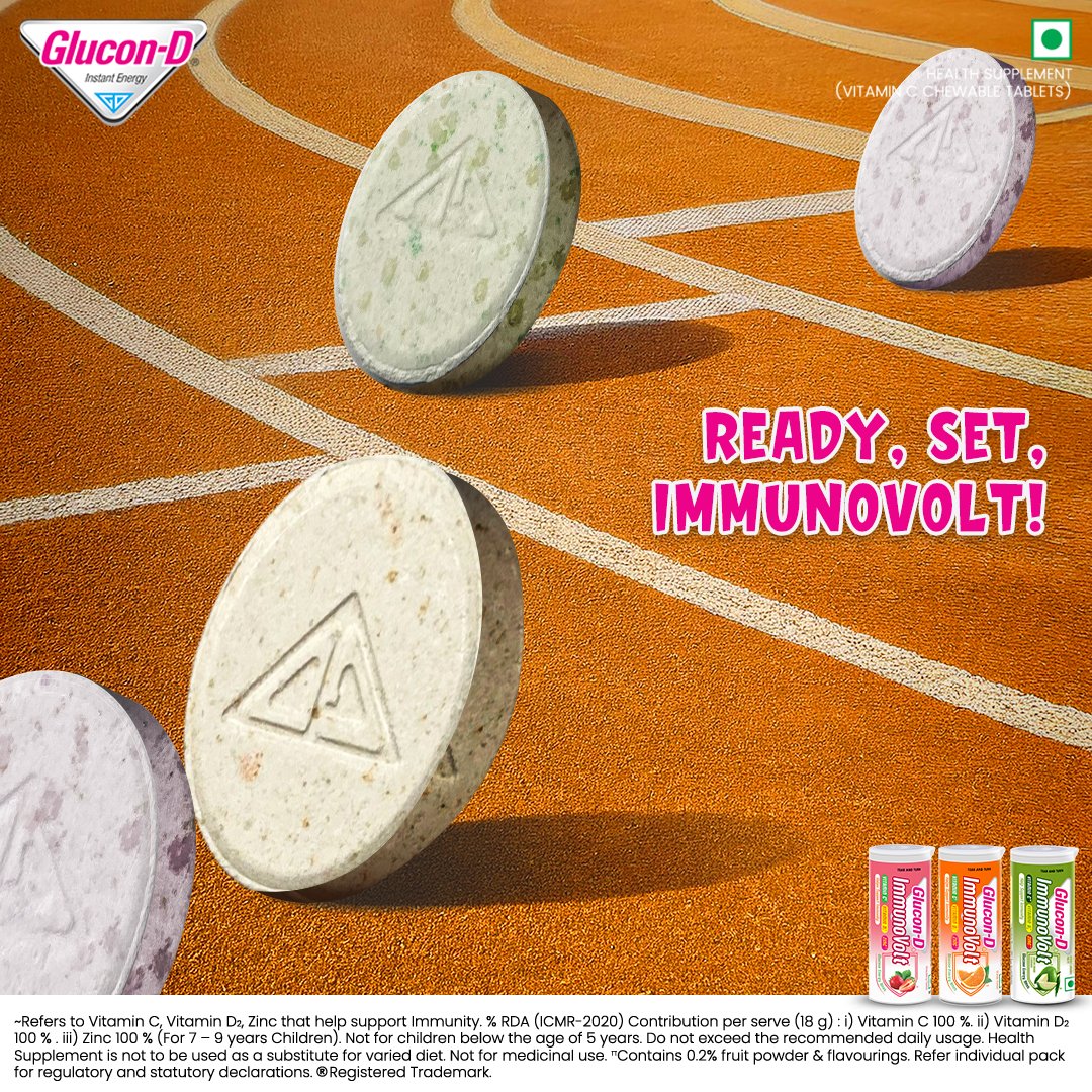 GluconDIndia's tweet image. ImmunoVolt keeps your little ones in the race of life, providing the immunity support they need to tackle any challenge.💪🏼

#Immunovolt #ImmunityBooster #StrongerImmunity #Flavours #Orange #Strawberry #KacchaMango