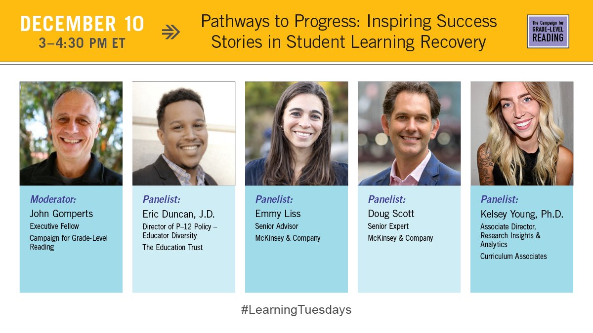 readingby3rd's tweet image. On 12/10 @ 3pm ET @readingby3rd will host #LearningTuesdays w/@CurriculumAssoc @EdTrust @McKinsey. Learn about effective practices + emerging opportunities to fuel student growth. Join us for inspiration &amp;amp; practical insights! Register: ow.ly/MkVI50Q4MTP #LearningRecovery