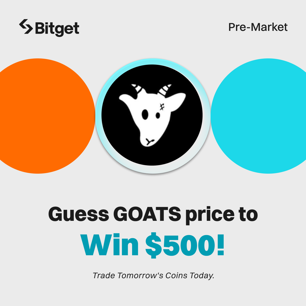 Only 2⃣ days until $GOATS <a href="/GOATS_immortal/">GOATS 🐐</a> spot trading goes live!

🐐 Predict the highest $GOATS price in the first 24h on #BitgetSpot
👀 Current pre-market price: $0.0008
🎁 5 closest guesses win $100 in GOATS each!

To enter:
1️⃣ Follow <a href="/bitgetglobal/">Bitget</a> &amp; RT
2️⃣ Comment your guess