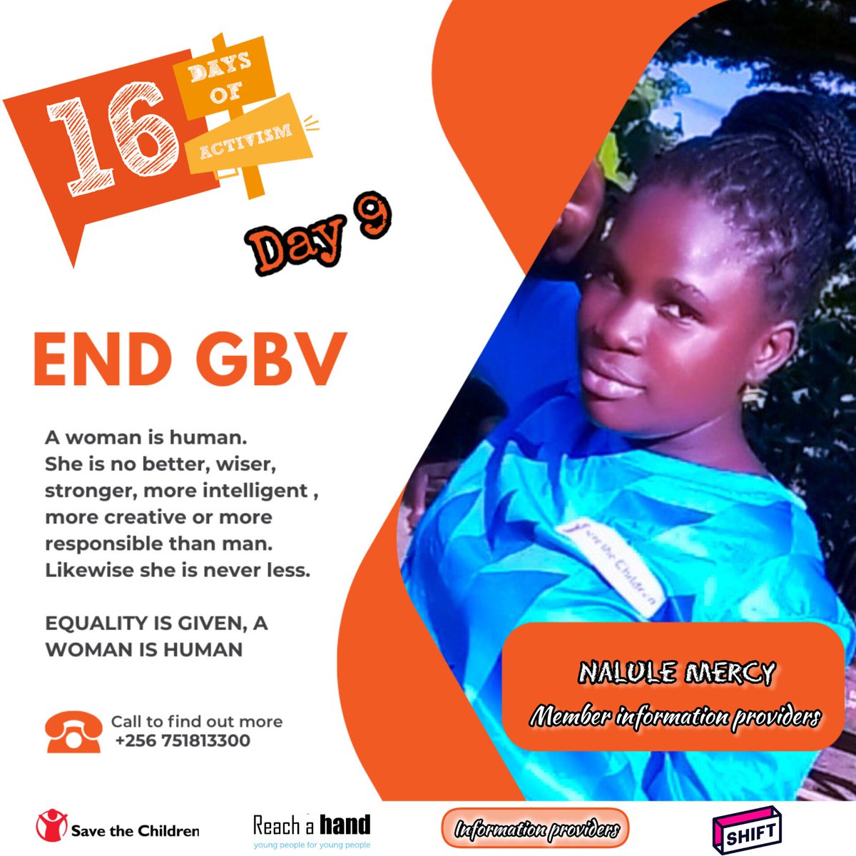 INFORMATIO43534's tweet photo. Day nine of #16DaysOfActivism , we as the INFORMATION PROVIDERS we have joined the fight against GBV
A message from our member Nalule mercy about gender equality .
Join the movement for change
#16DaysOfActivism #EndGBV #RaiseAwarenes
#16DaysOfActivism2024 https://t.co/Rr2ygCf4Ph