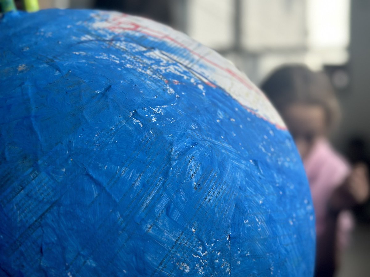 🌍 The Fragility of Our Planet 🌍

As part of our #calltoearth activities, our students joined forces to create a large paper-mâché #Earth, symbolizing our planet’s delicate balance. Made from recycled materials, it’s a powerful reminder of the responsibility we share. #recycle