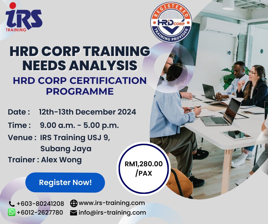 IRSTraining's tweet photo. Don’t miss our HRDC Training Needs Analysis course on Dec 12-13! Gain the skills to identify training gaps, develop competencies, and align strategies effectively. https://t.co/CwVV7dZYq9
