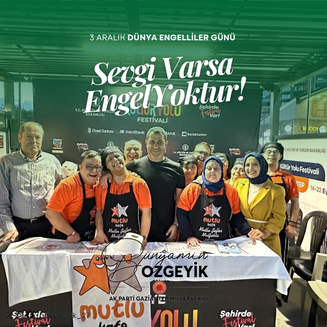 Sevgi Varsa Engel Yok!

Engelleri aşmanın en güçlü yolu sevgi, dayanışma ve anlayıştır. 3 Aralık Dünya Engelliler Günü, herkese eşit ve erişilebilir bir yaşam sunma kararlılığımızı hatırlatan özel bir gündür.

Hep birlikte, önyargıları kırarak, sevgi ve saygıyla daha kapsayıcı