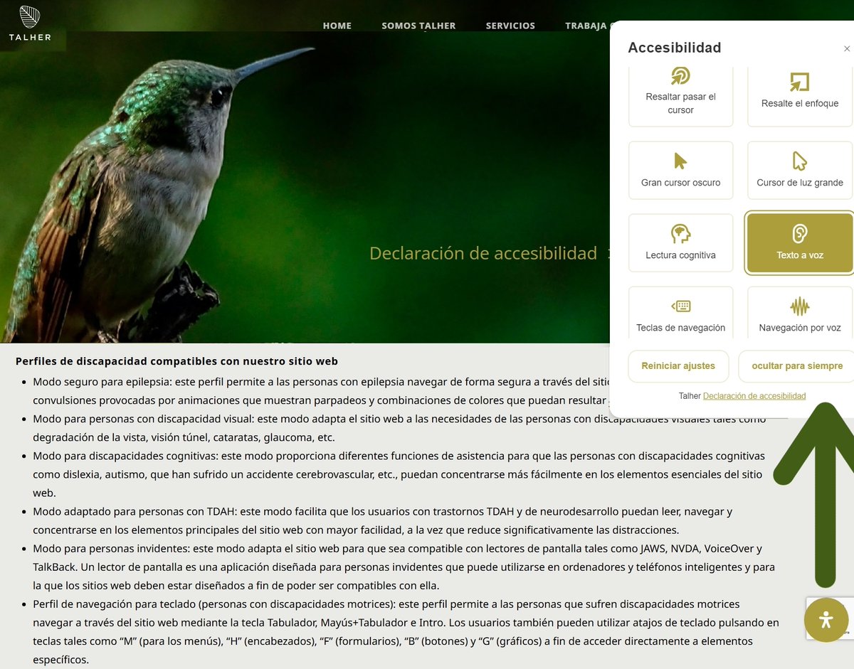 Talher_'s tweet photo. 💻 La web de Talher es ahora más accesible para las personas afectadas por #discapacidad. 👨🏻🦯 El nuevo botón de la esquina inferior permite activar los atributos ARIA (Accessible Rich Internet Applications).
👁️ Léelo en https://t.co/J9vkLxHYV4
#Accesibilidad #ODS10 #Talher #RSC https://t.co/zJoE0sUL4X