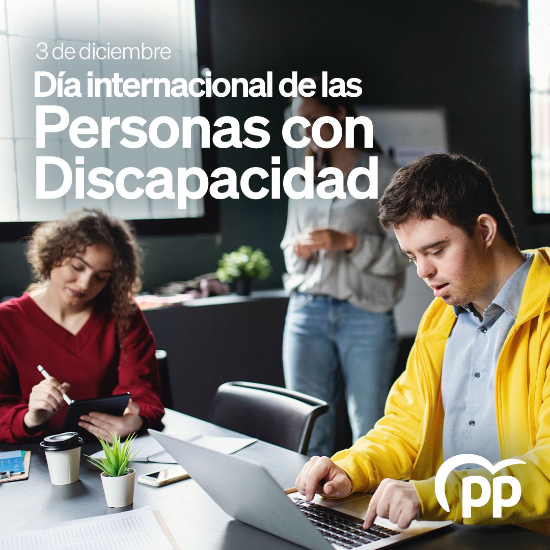 NunezFeijoo's tweet photo. Reafirmo mi compromiso con las personas con discapacidad en su día internacional.
Una sociedad igualitaria, donde puedan desarrollar su proyecto de vida sin trabas, es el objetivo.
La reforma del artículo 49 de la CE de este año es ejemplo de la política útil que defendemos. https://t.co/dRrXataOqv