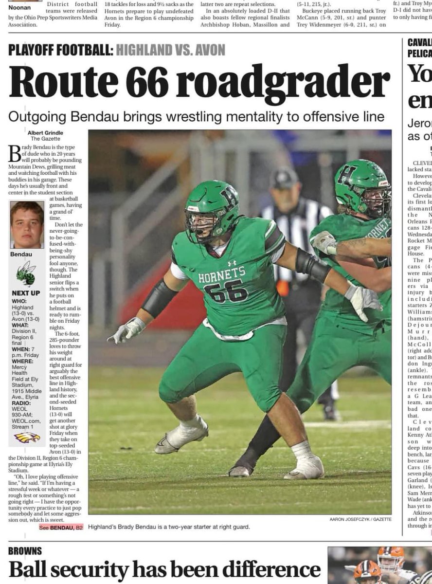 Brady Bendau (@bendau_brady66) on Twitter photo 2025 Offensive Guard
Week 7-14 Highlights
hudl.com/v/2R3AcQ
13-1 Record (Undefeated Regular Season and Top 8 finish in Division 2 in Ohio)
- 0 sacks allowed all season
- 92% Average Grade <a href="/CoachFritz1/">Kenny Fritz</a>
-All Conference + District
-4.08 GPA
<a href="/CoachGibbons40/">Mike Gibbons</a> <a href="/Coach_Endo18/">Tristan Endo</a> 2025 Offensive Guard
Week 7-14 Highlights
hudl.com/v/2R3AcQ
13-1 Record (Undefeated Regular Season and Top 8 finish in Division 2 in Ohio)
- 0 sacks allowed all season
- 92% Average Grade <a href="/CoachFritz1/">Kenny Fritz</a>
-All Conference + District
-4.08 GPA
<a href="/CoachGibbons40/">Mike Gibbons</a> <a href="/Coach_Endo18/">Tristan Endo</a>