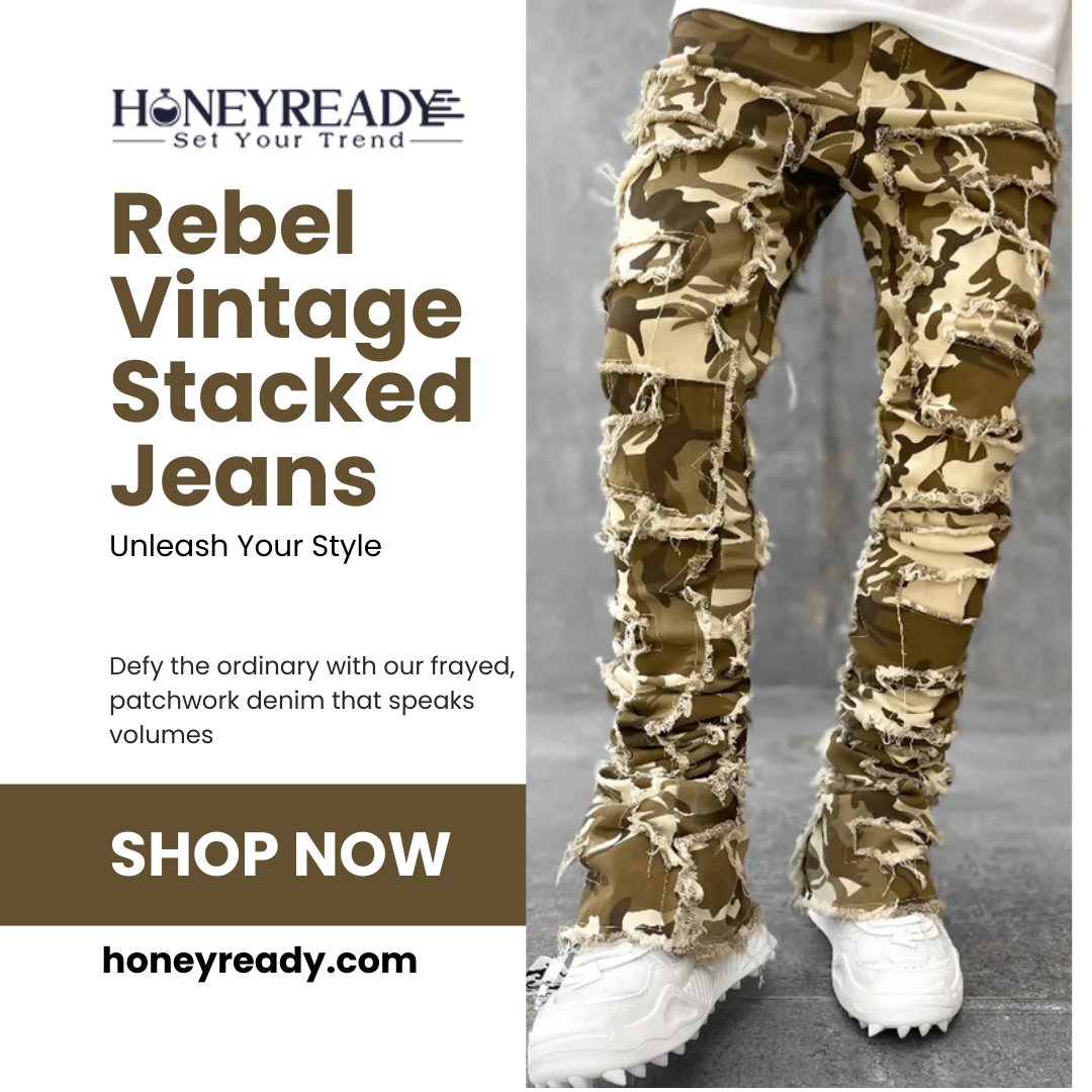 honeyreadystore's tweet image. Make a statement with Rebel Vintage Stacked Jeans! Frayed, patchwork denim that’s as bold as your style
#VintageJeans #PatchworkDenim #RebelStyle #HoneyReadyFashion #BoldDenim #UniqueStyle #DenimLovers #FrayedJeans #StatementDenim #StandOutInDenim #EdgyFashion