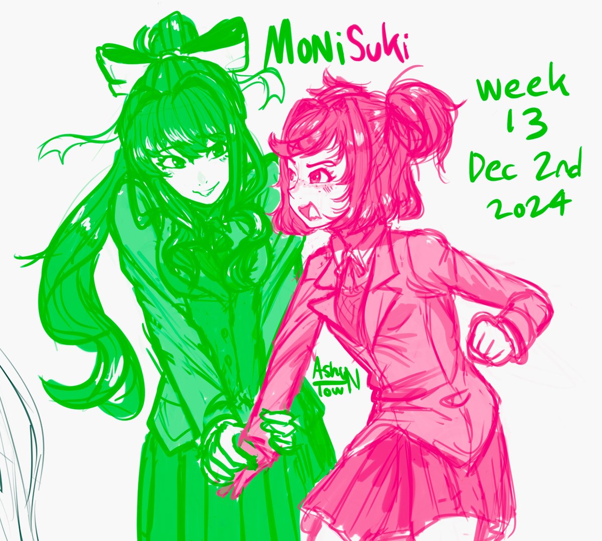 AshyTown_'s tweet photo. Monika Monday 13! Monisuki #ddlc #art https://t.co/TzKZ18SYJH