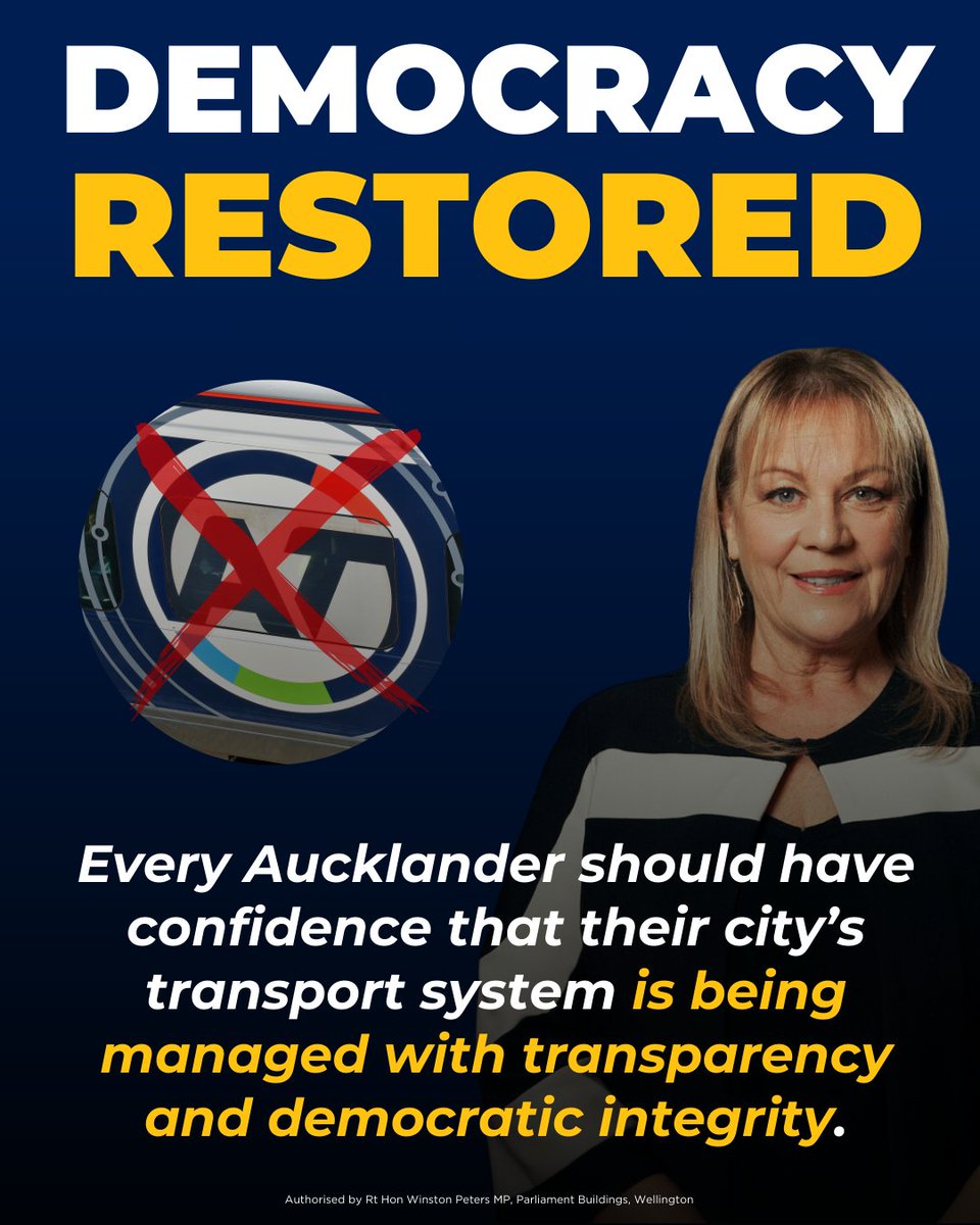 We've restored democracy to Auckland's Transport. We're taking power from the unelected bureaucrats of AT and putting it in the hands of elected officials - every Aucklander deserves to have control over their public transport.