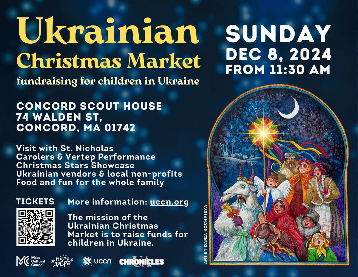 Experience the magic of the Ukrainian Christmas Market! 🎄✨ Enjoy festive shopping, St. Nicholas, live music, a Vertep play, and support children in need. 🎁 More info: uccn.org #UkrainianChristmas #HolidaySpirit #SupportChildren #SupportUkraine