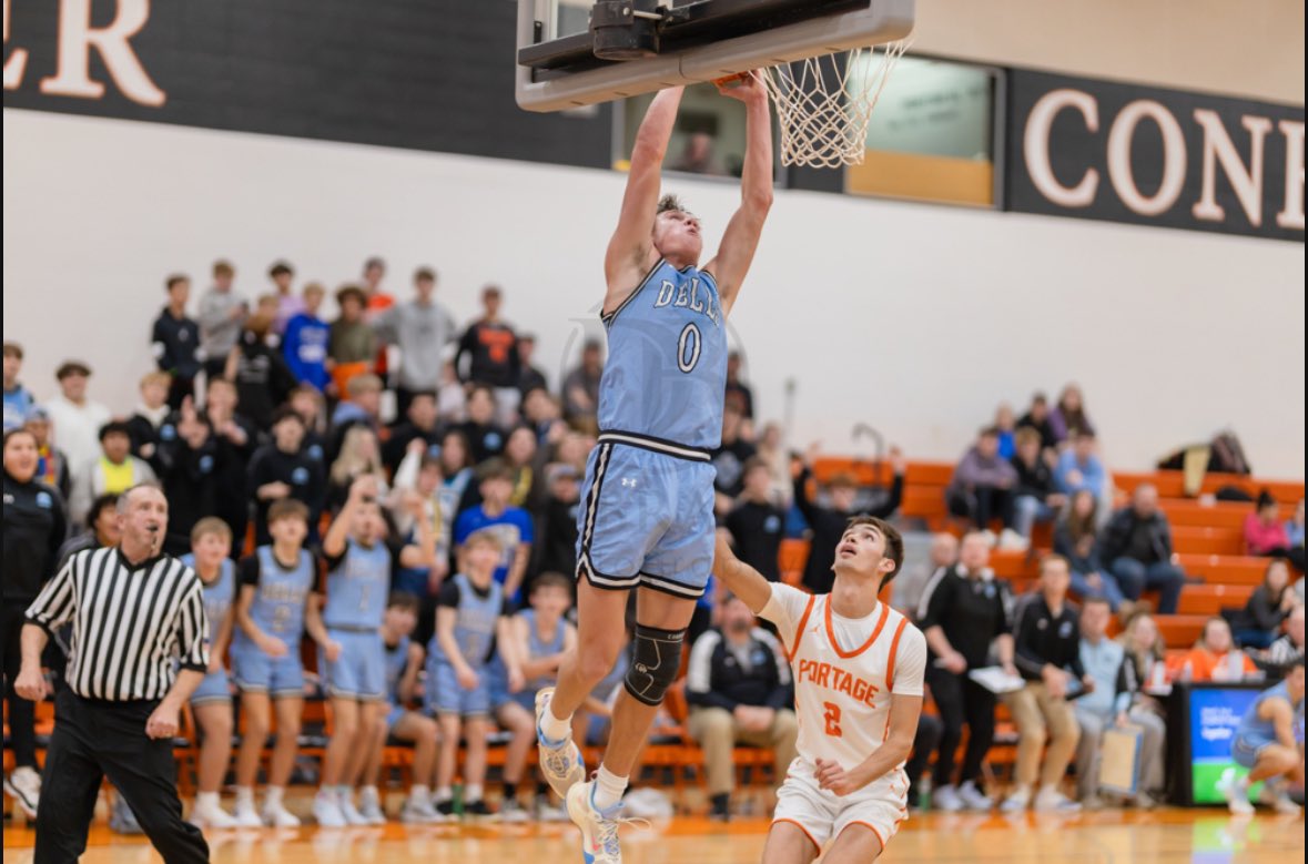 Last first game with the Dells varsity team. win against portage 84 to 62