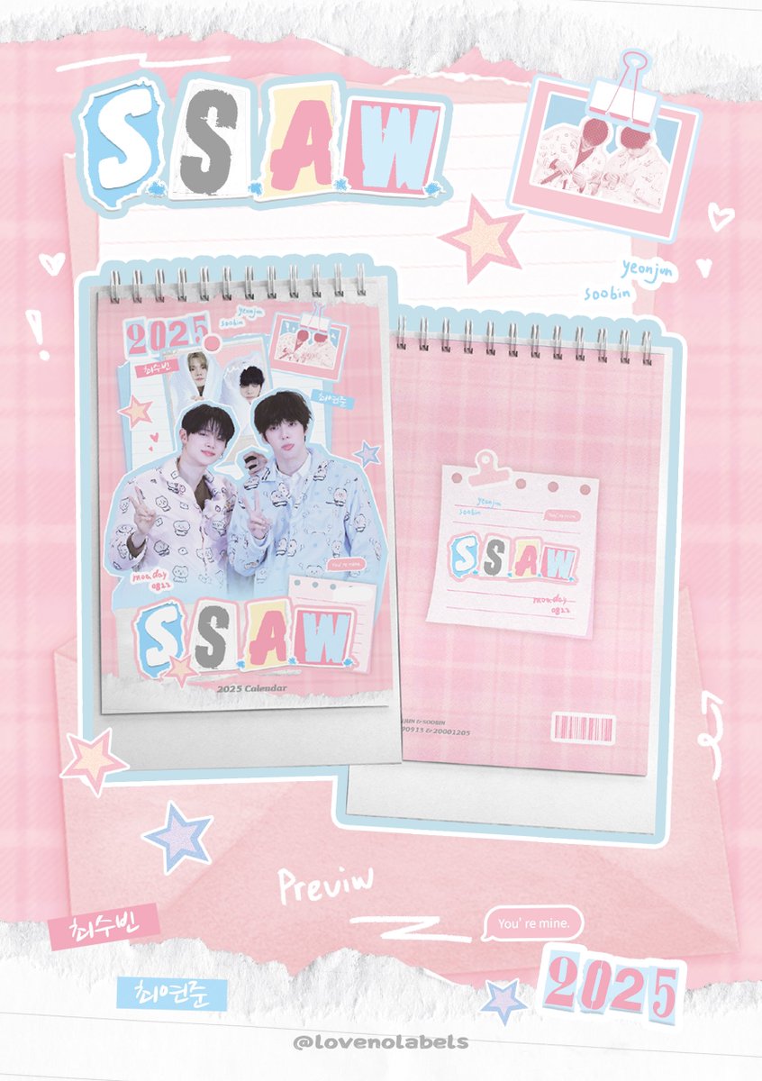 LOVENOLABELS's tweet photo. 𝐒.𝐒.𝐀.𝐖
2025 𝘚𝘌𝘈𝘚𝘖𝘕'𝘚 𝘎𝘙𝘌𝘌𝘛𝘐𝘕𝘎

📅 
2024.12.03-2024.12.17

자세한 내용은 아래링크를 참고해주세요.
🔗 https://t.co/SYPnfptYuA

RT 추첨 두분께 시즌그리팅을 드립니다.

G.O➡️DM

#연준 #YEONJUN
#수빈 #SOOBIN https://t.co/ELBH1bJrEd
