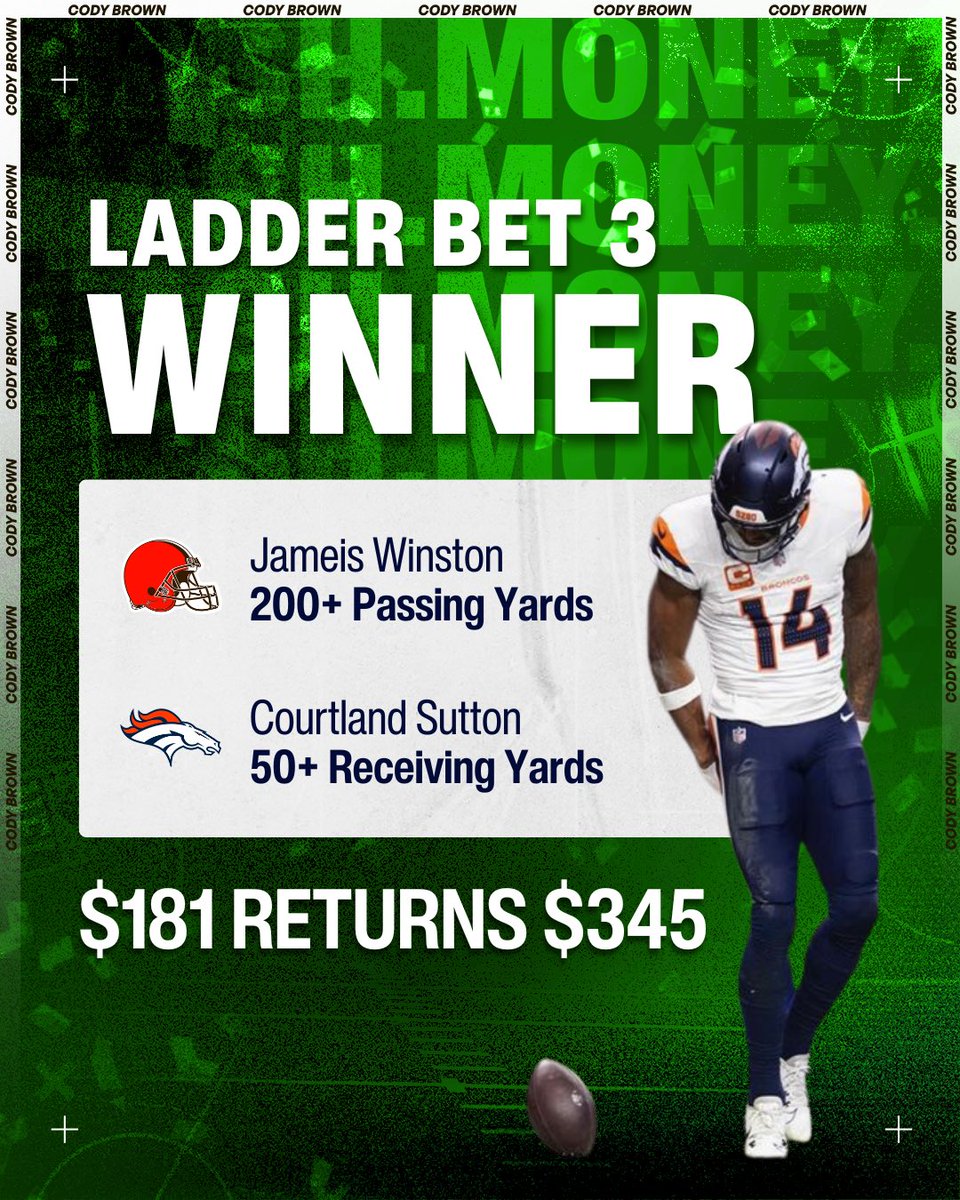 CodyBrownBets's tweet photo. 🏦 CASH. MONEYYYYY!

SUTTON!!!! BET 3 IS A WINNER!

SMASH ❤️ IF YOU WANT BET 4.

Two more bets to $1000. We are so close. https://t.co/pozq5vxdwc