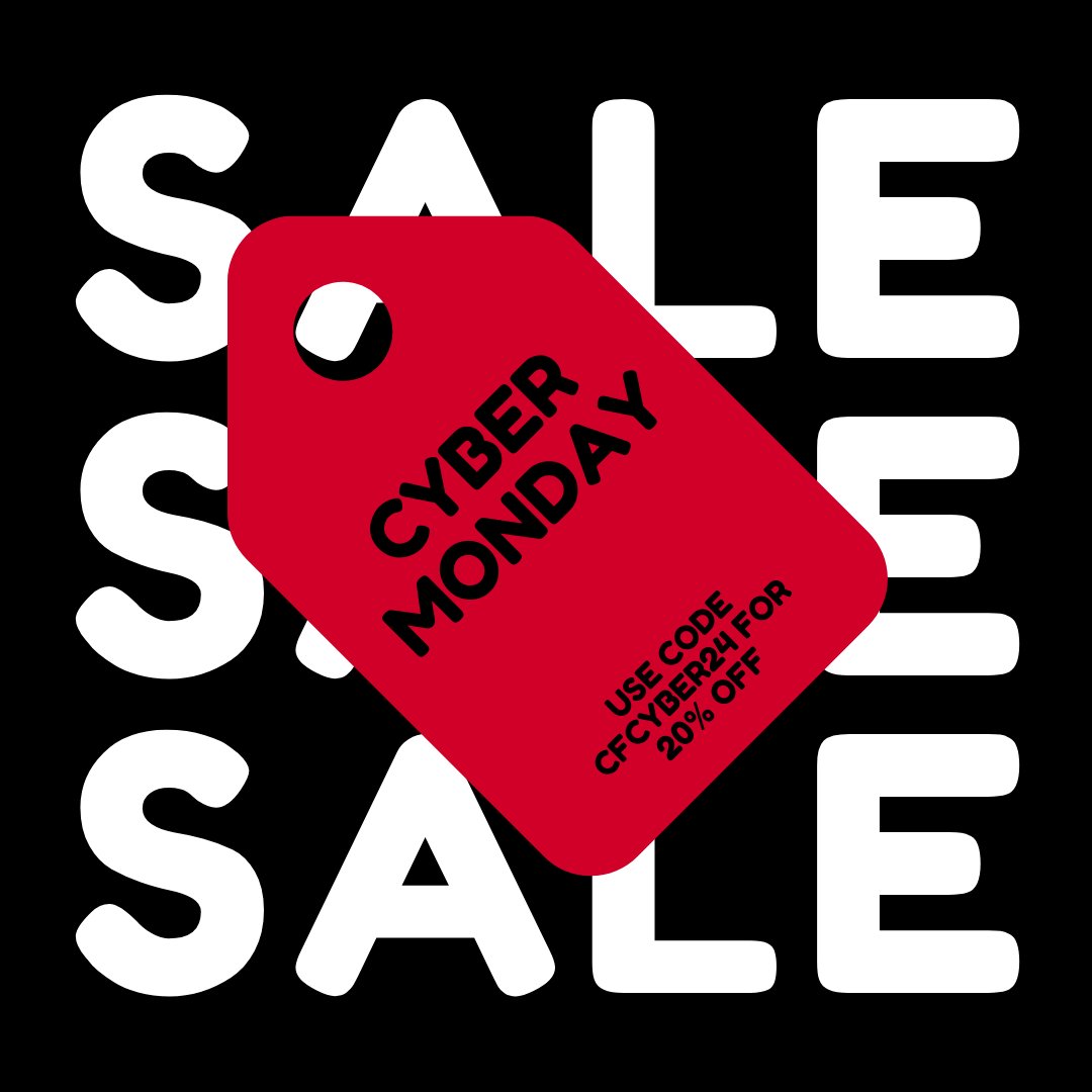 Use code CFCYBER24 for 20% off, our largest sale of the year!