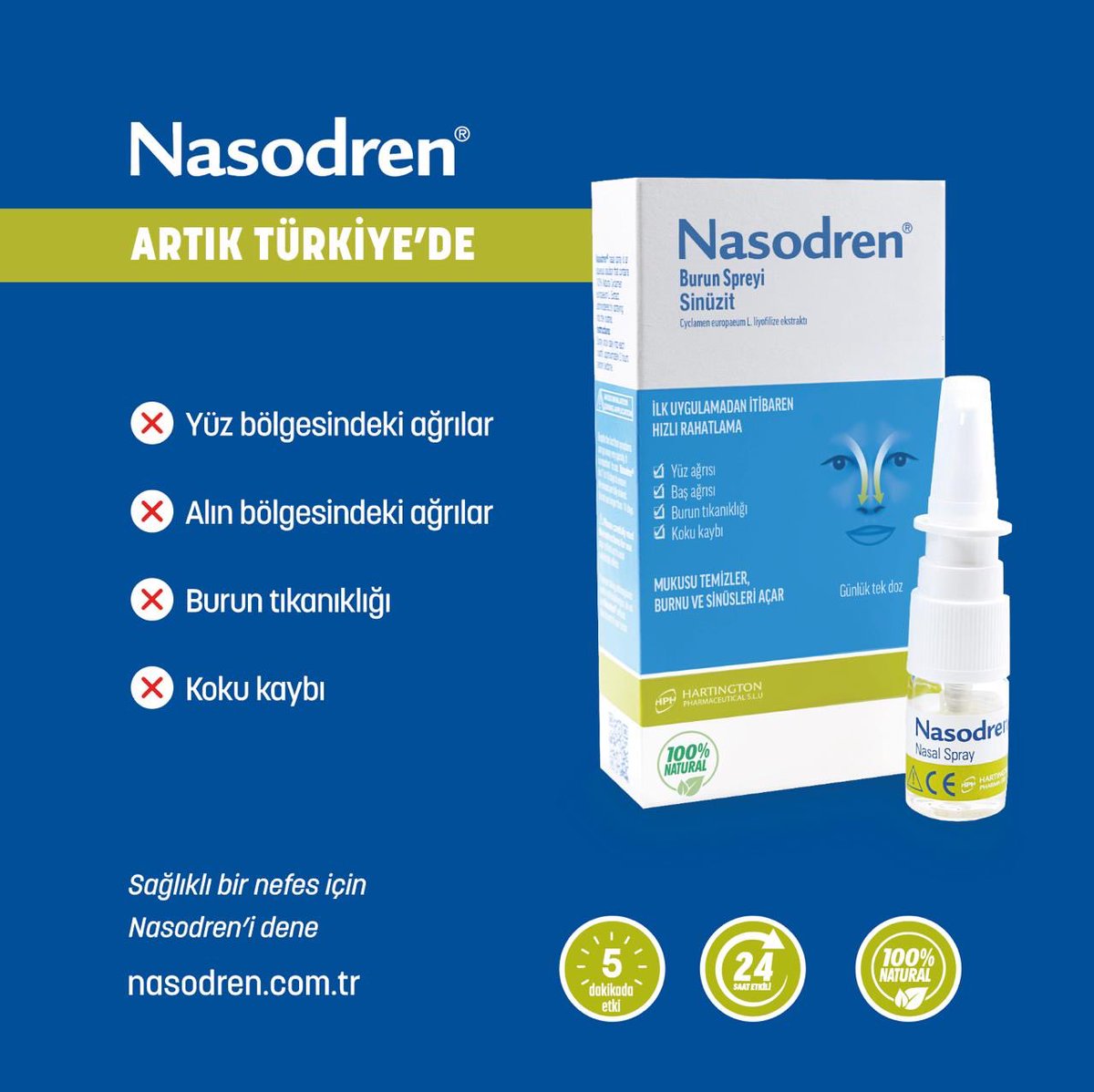 %100 doğal sinüzit spreyi Nasodren artık Türkiye’de!

Nasodren burun ve sinüslerdeki mukusu boşaltmak ve temizlemek amacıyla kullanılan bir burun spreyidir.

✨5 dakikada etki eder.
✨ 24 saat etkilidir.
✨ Bağımlılık yapmaz.

#sinüzit #başağrısı #sprey 

nasodren.com.tr