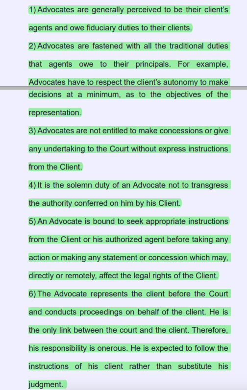 CiteCase's tweet photo. “The legal profession is sui generis i.e unique in nature and cannot be compared   with any other profession."

This is from a #SupremeCourt judgment of this year which discussed relationship between an Advocate and his Client:

Advocate’s Day wishes to all !