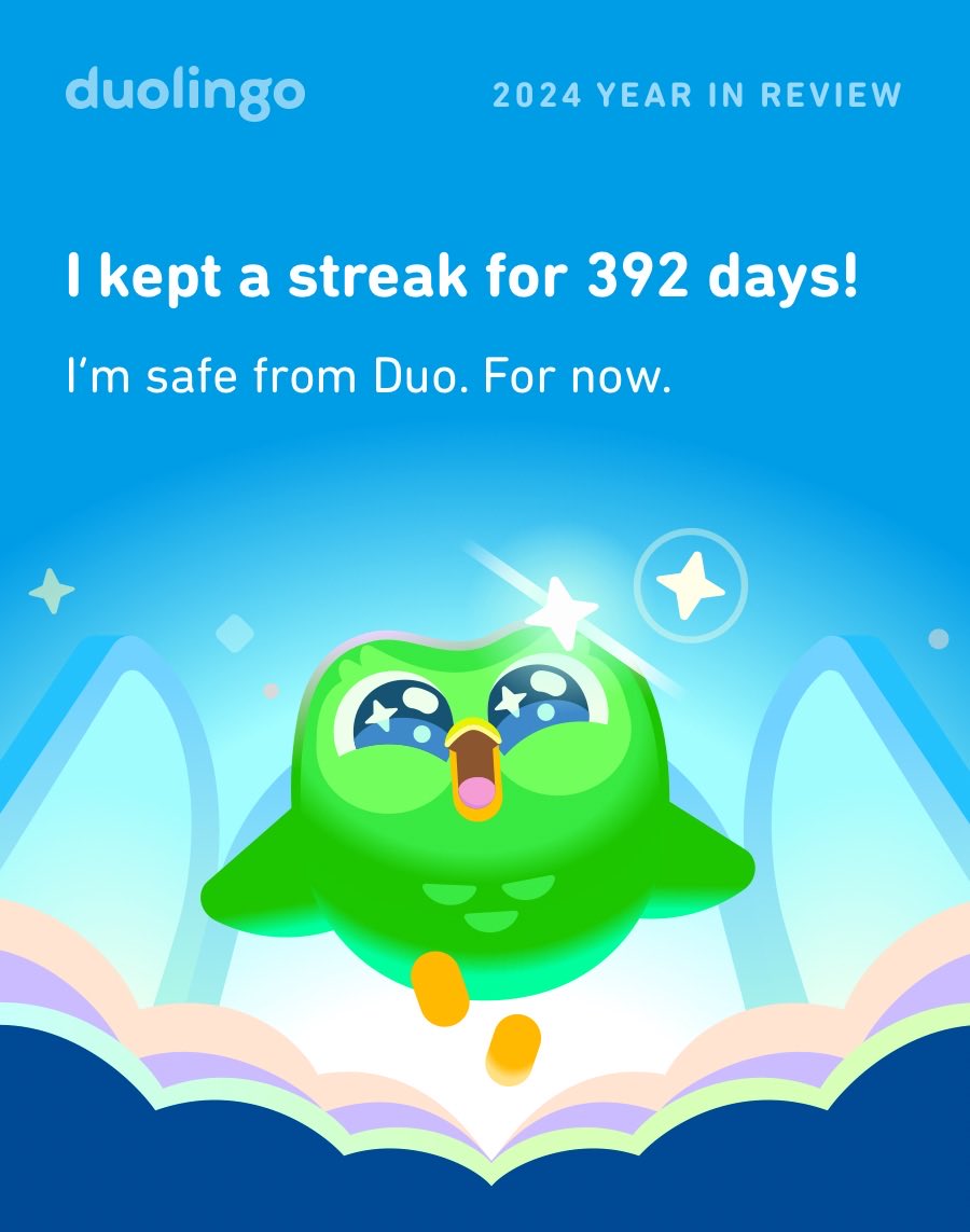 RAC75's tweet photo. Are you safe from Duo this year? #Duolingo365 https://t.co/TEeTnDhcXP