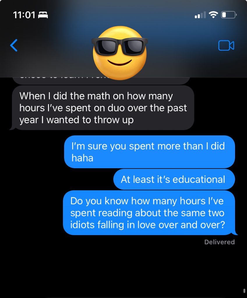 LaneReads's tweet photo. when you gotta remind your husband who the real time waster in the family is. Thank goodness ao3 isn’t hitting anyone with the “here’s how many minutes you’ve spent on this forsaken site” stats. https://t.co/AbE43SmhR8