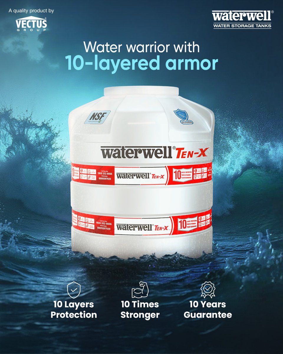 vectus_tanks's tweet photo. Introducing Waterwell TEN-X!
With 10 strong protective layers, this water warrior is built to safeguard your water from all the enemies lurking around!
#Vectus #VectusTanks #WaterwellTenX #TankiMatlabVectus #StorageTank #WaterTank #10Layers #NewLaunch #LaunchAlert https://t.co/9oNs5iydi2