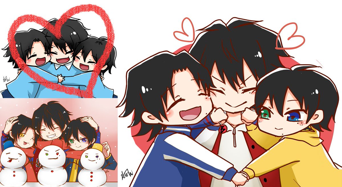 shibalen21's tweet photo. 全然浮上してなくてすみませんです
123の日だから
三兄弟過去絵投下しておきます
❤️💙💛 https://t.co/Mhb4mwwJcP