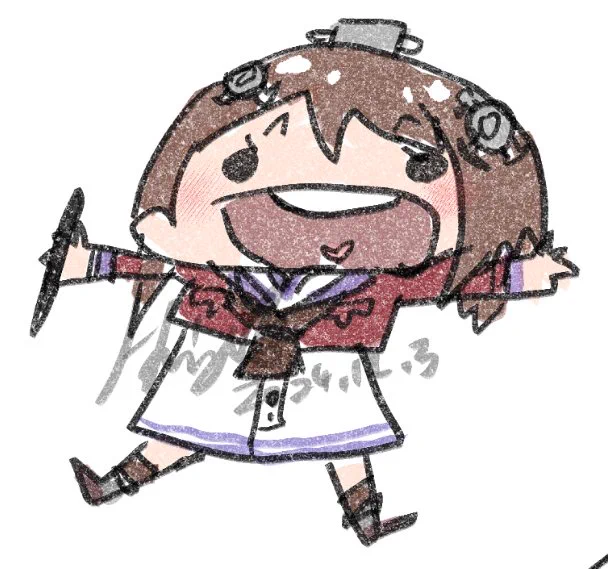 楽しく落書きする丹陽 