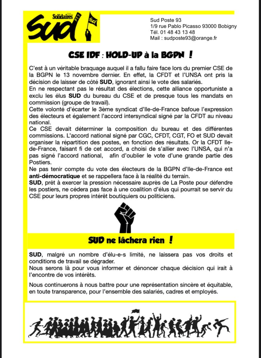 SPoste93's tweet photo. CSE IDF : Hold Up à la BGPN. https://t.co/WmLZoXqQHS