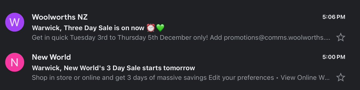 Look, it’s just a coincidence between duopoly rivals, sent a few minutes apart, OK?