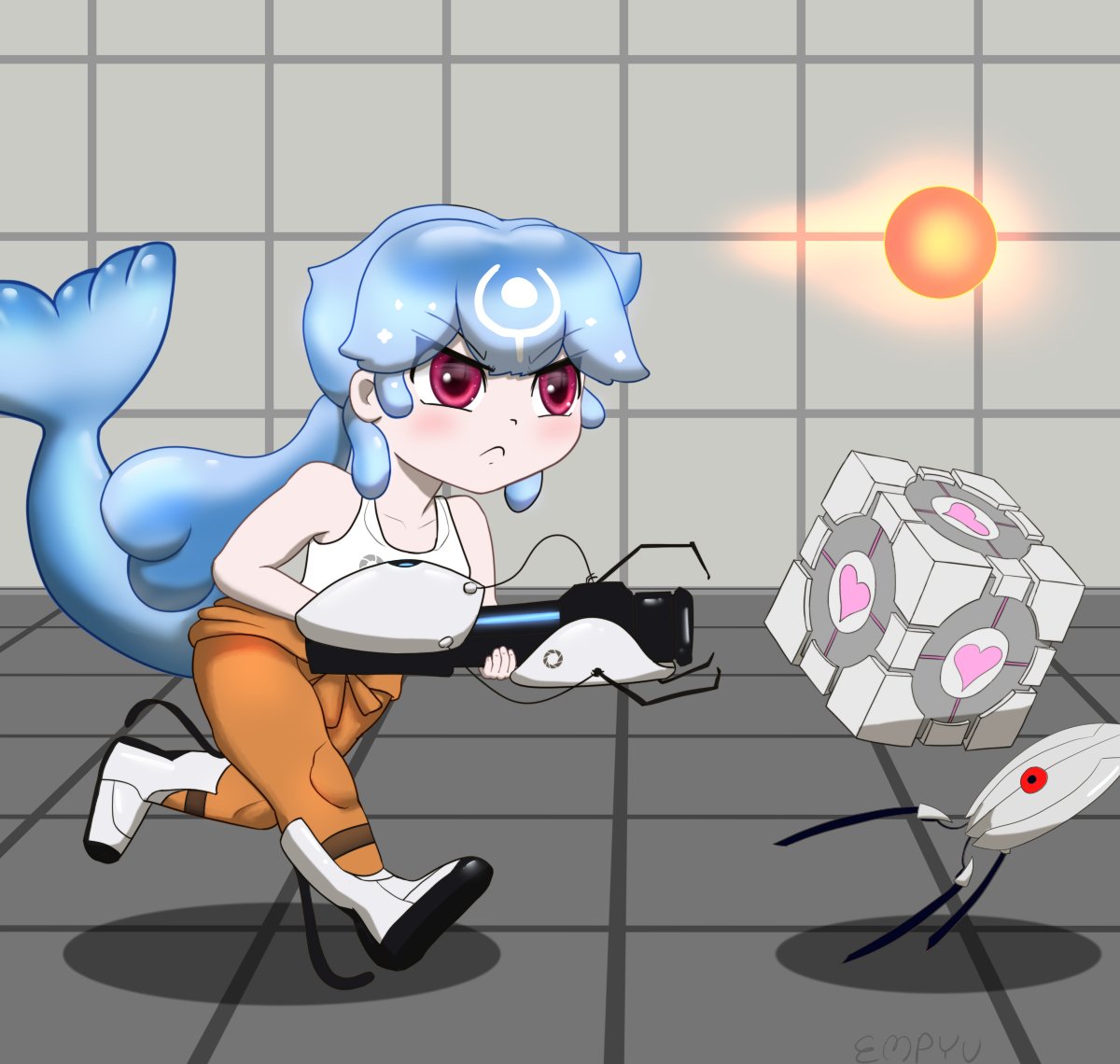 Bao incinerated the Companion Cube faster than any streamer in history... of the past week probably.
#baort