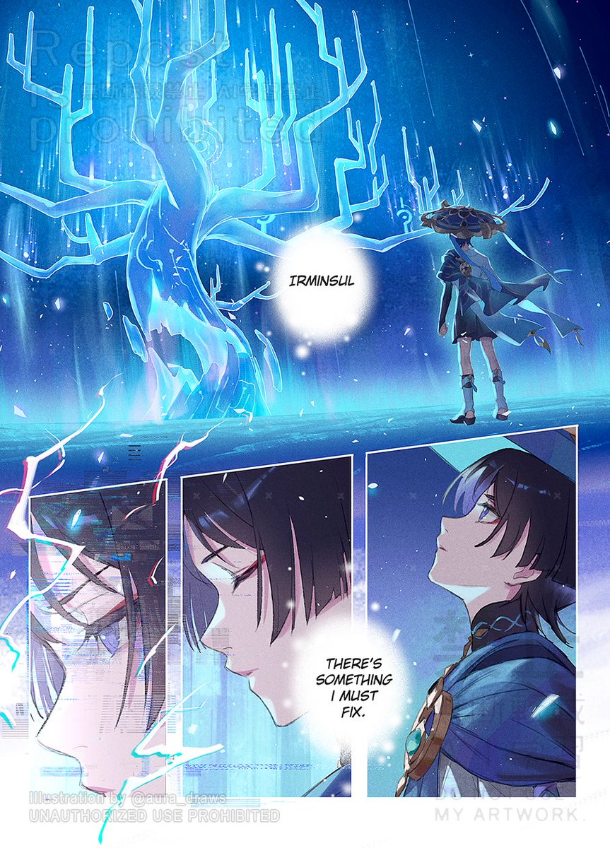 aura_draws's tweet photo. Closure [Part 1/5]
In which Wanderer addresses a past regret.

(will update this thread as I complete the pages. Thanks for your patience 🙏)
<-- <-- <-- read RIGHT to LEFT <-- <-- <-- https://t.co/2GmZVmbipU