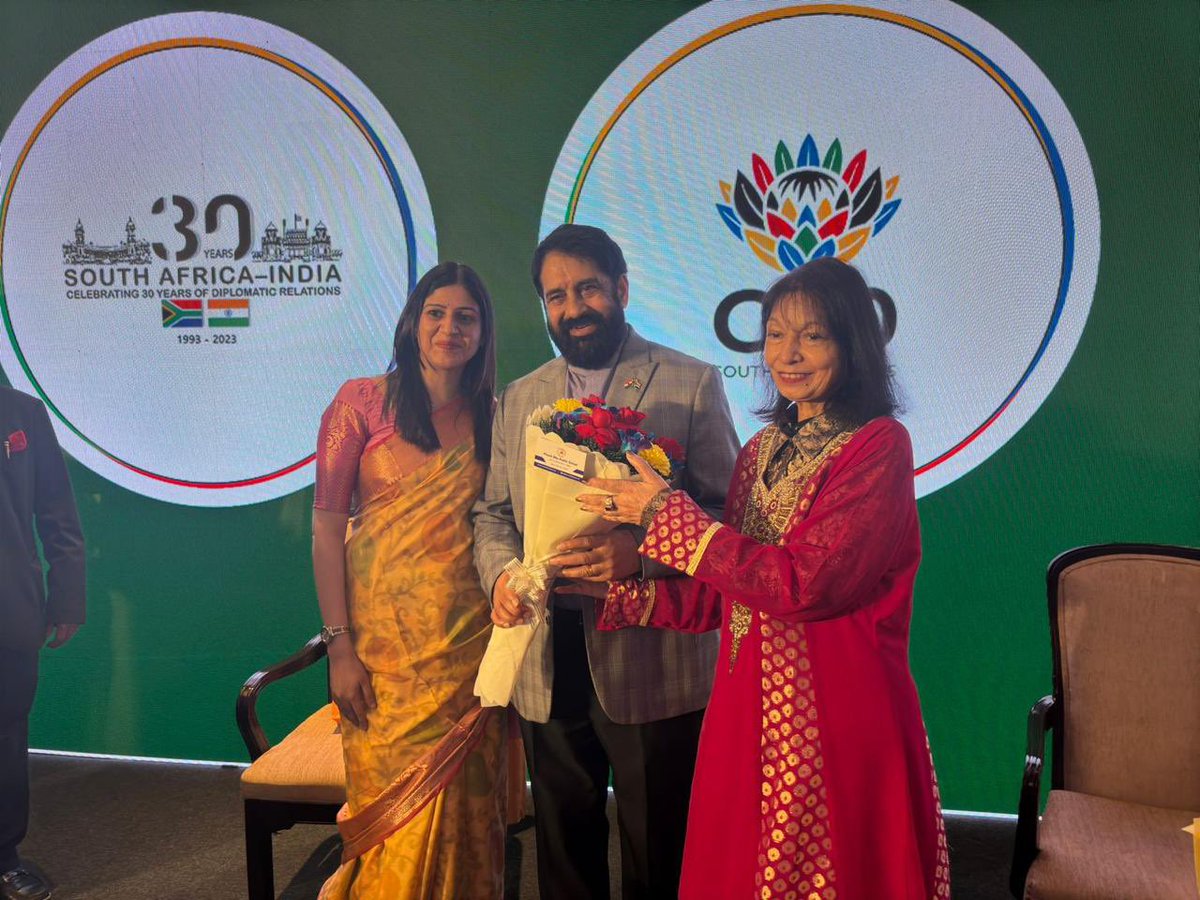 MtAbuSchool's tweet image. Our #GlobalCitizenship Head Ms Vinita Nanda represented #LearningCommunity of @MtAbuSchool at prestigious reception celebrating 30 Years of #Democracy in South Africa, 30 Years of South Africa-India Diplomatic Relations, and South Africa’s upcoming #G20 Presidency in 2025.