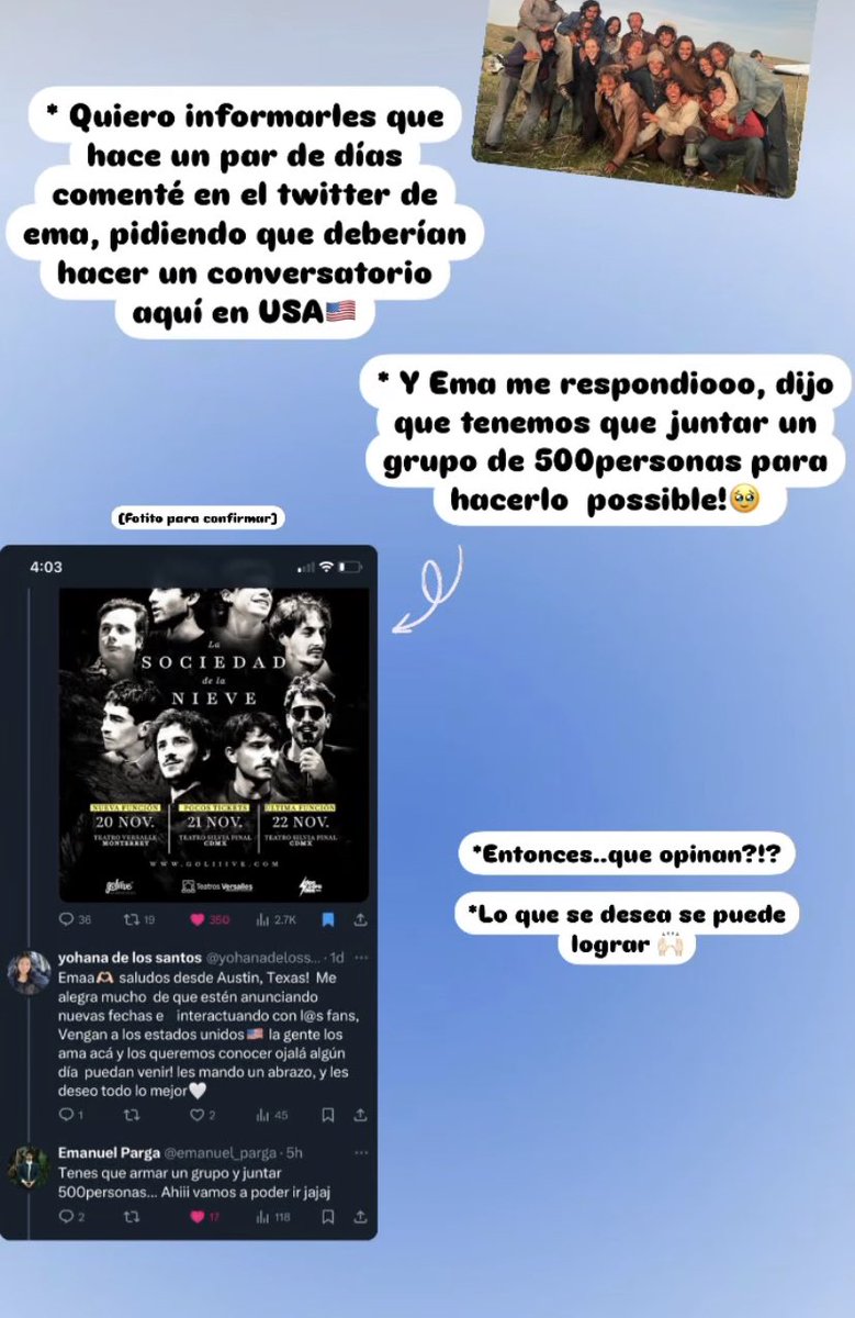 yohanadelossan3's tweet photo. Hola bienvenidos, les informamos que tenemos un grupo de lsdln fans ubicad@s en USA si gustan unirse en insta. La meta de esta cuanta es hacerle saber a los chicos que tienen fans y publicidad para que vengan a US algún día!!❤️‍🩹 más info en insta https://t.co/1nYNnH0XAZ https://t.co/JUawNtropu