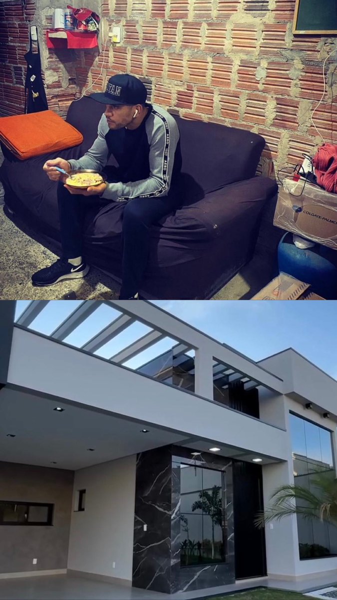 Foto 1
 Há quatro anos atrás almoçando na casa dos meus pais.

Foto 2
A casa hoje. Muito obrigado meu Deus.

Photo 1
Four years ago having lunch at my parents house.

Photo 2
Their home today. Thank you very much my God.