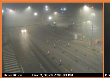 NewsRadioVAN's tweet image. 8:40-#USBorder 
No delays at the border. But thick fog over as you approach the border. Drive with caution.

Pacific Highway photo courtesy of @DriveBC