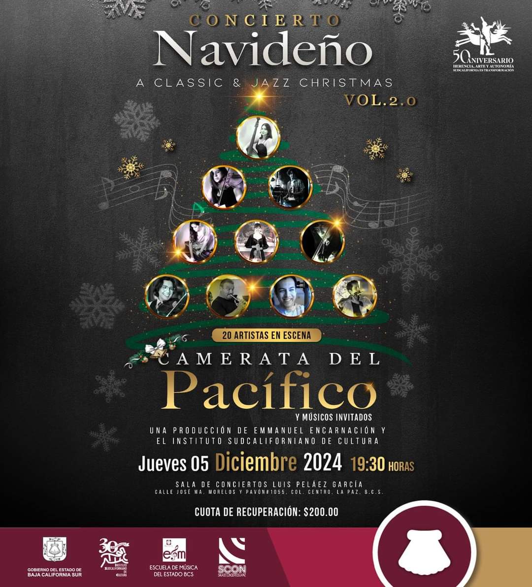 GobBCS's tweet photo. 🎄🎶 #QueNoSeTePase I Vive la 2a. edición del Concierto Navideño "A Classic & White Christmas".

Presentado en 2019 con temas y villancicos populares en versiones que abarcaron desde el gospel, hasta el jazz y el pop, este año, se contará con la participación de la Camerata del Pacífico y 20 artistas en escena.

📆 Jueves 5 de diciembre. 7:30 PM. 

📍 Sala de Conciertos La Paz .
