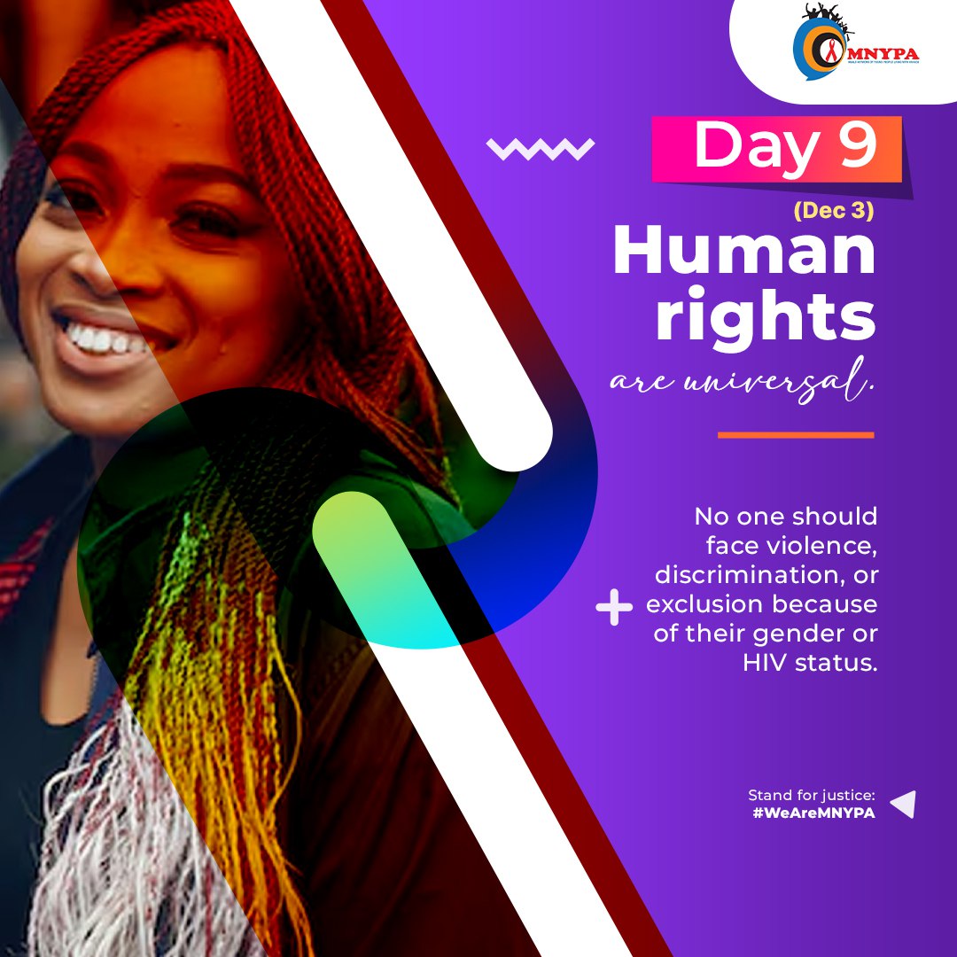 Discrimination and violence have no place in our world. 🌍 Everyone, regardless of gender or HIV status, deserves respect and justice. It's time to take a stand for human rights.

Raise your voice and champion equality. 🚩
#WeAreMNYPA #16DaysOfActivism