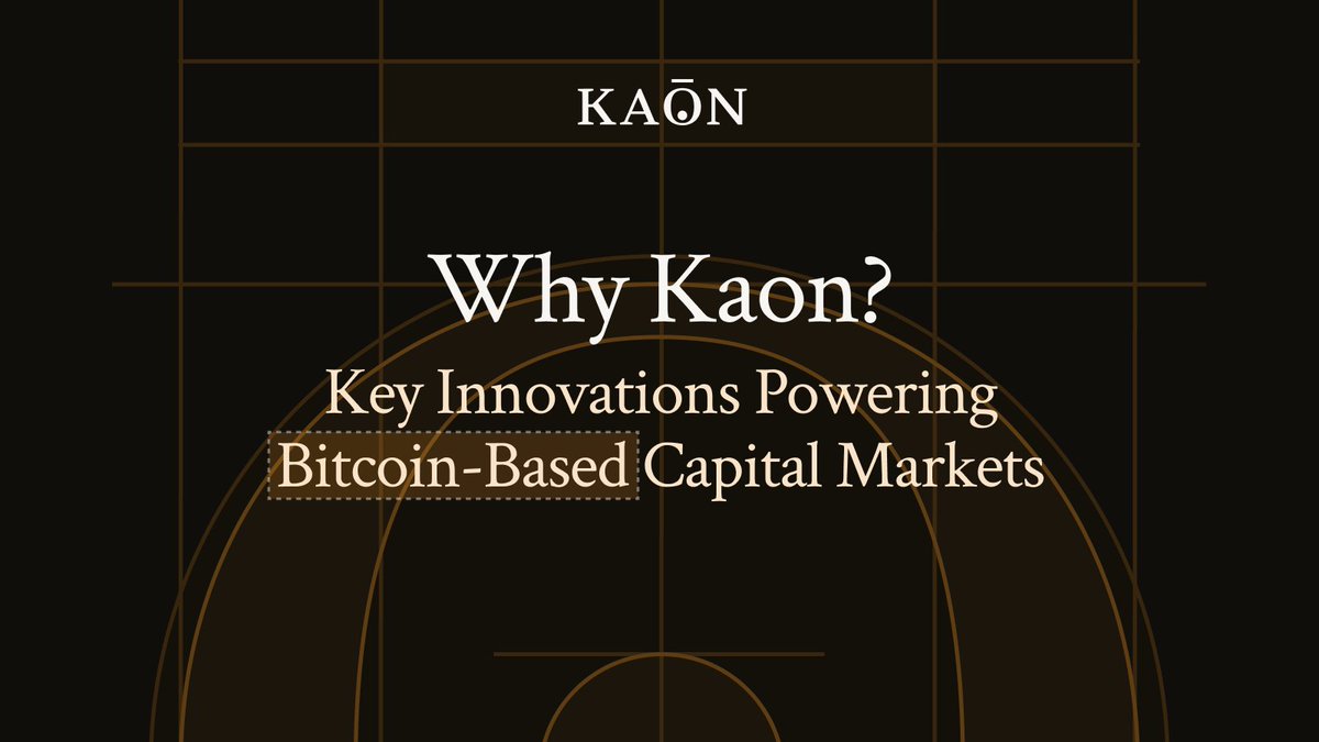 Kaon is shaping the future of modern capital markets by enabling new use cases for Bitcoin. 🌐

Dive into the details here: kaonlabs.substack.com/p/key-innovati…

🔓Discover how our key innovations are unlocking native security, scalability, and interoperability for the #Bitcoin ecosystem.