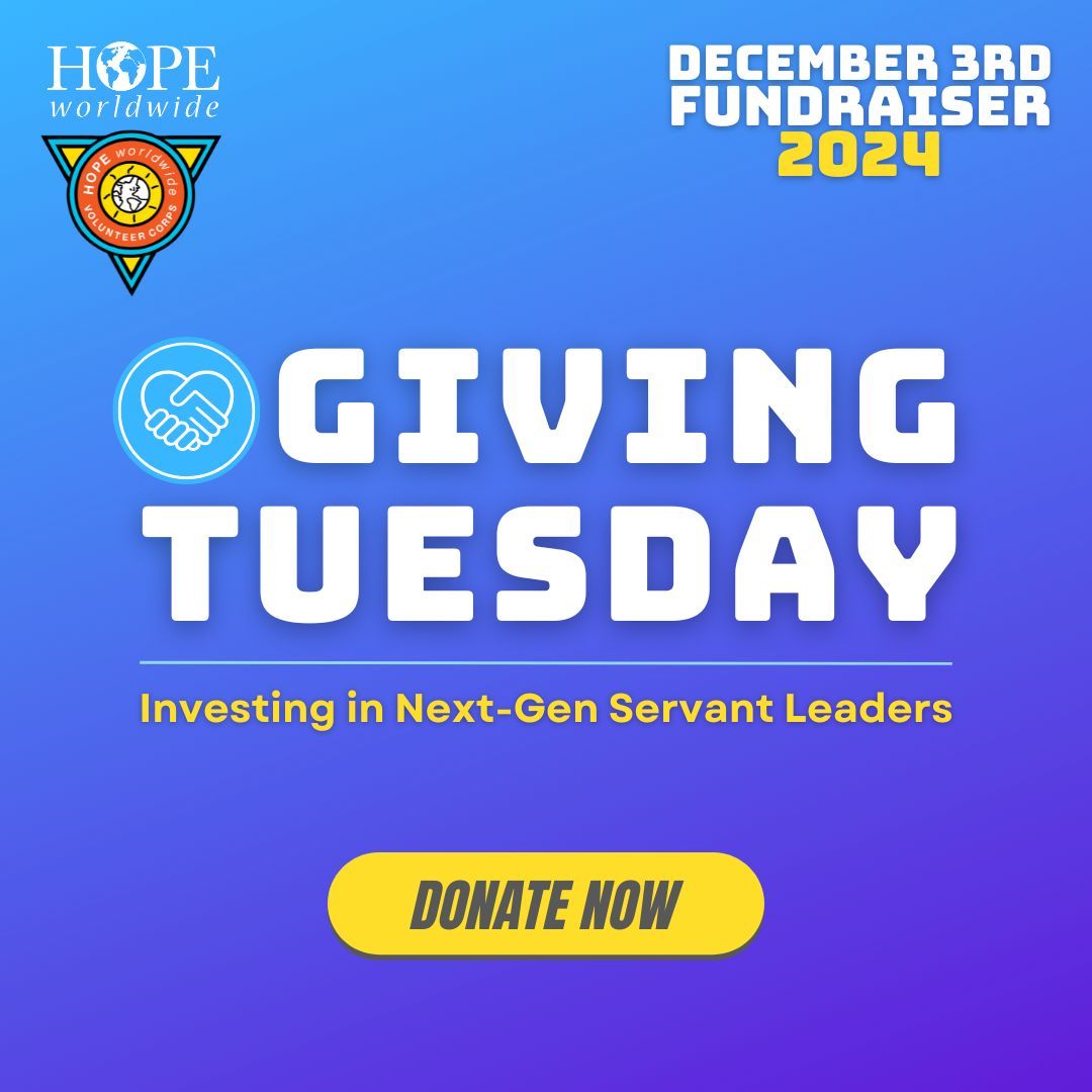 HOPEworldwide's tweet photo. 💙 24 hours to raise $24,000! 💙

It's #GivingTuesday! Support HOPE worldwide Volunteer Corps as we transform lives worldwide. Donate today: https://t.co/Ex6mSlKOsL https://t.co/ZzquDPI4DR