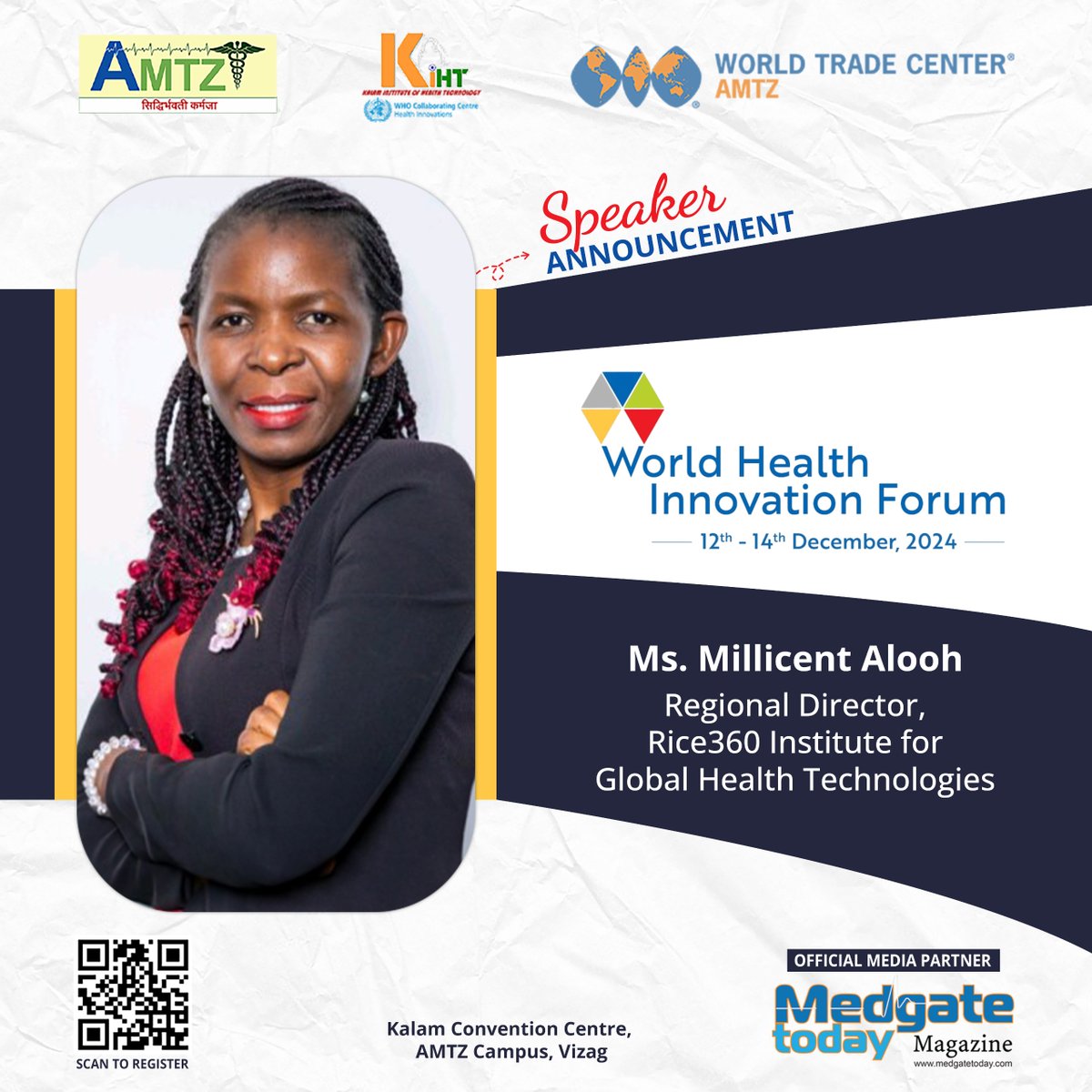 AP_MedTechZone's tweet image. Join the conversation on innovation!  Are you attending #WHIF24!! Ms. @aloohmillicent , Regional Director at @rice360glht , will share insights on advancing global health through innovative and scalable technologies.

Register now: whif.kiht.in

#HealthTechSummit