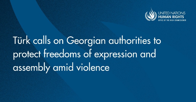 UN in Georgia (@ungeorgia) on Twitter photo UN Human Rights Chief <a href="/volker_turk/">Volker Tรผrk</a>
calls on Georgian authorities to respect & protect the rights to freedom of expression & peaceful assembly amid protests marred by violence. "All Georgians should be able to express their views about the future of their country freely & UN Human Rights Chief <a href="/volker_turk/">Volker Tรผrk</a>
calls on Georgian authorities to respect & protect the rights to freedom of expression & peaceful assembly amid protests marred by violence. "All Georgians should be able to express their views about the future of their country freely &